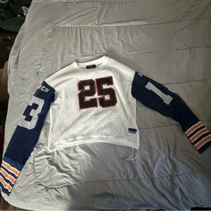 Akira Chicago Inspired Red Bears Mesh Jersey Long Sleeve Crop Top - Size M